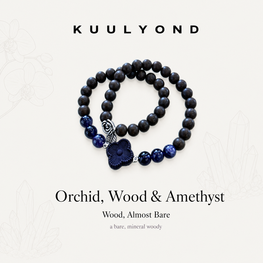 Orchid, Wood & Amethyst