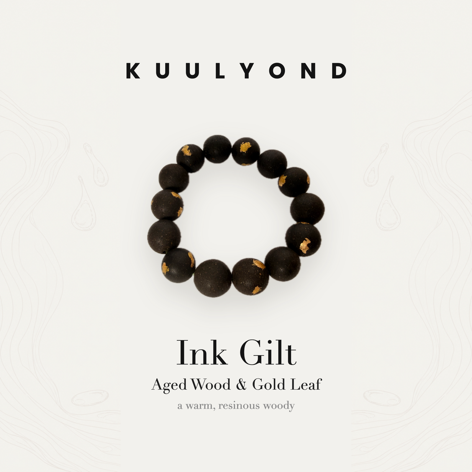 Ink Gilt scent bead bracelet with gold leaf by KUULYOND